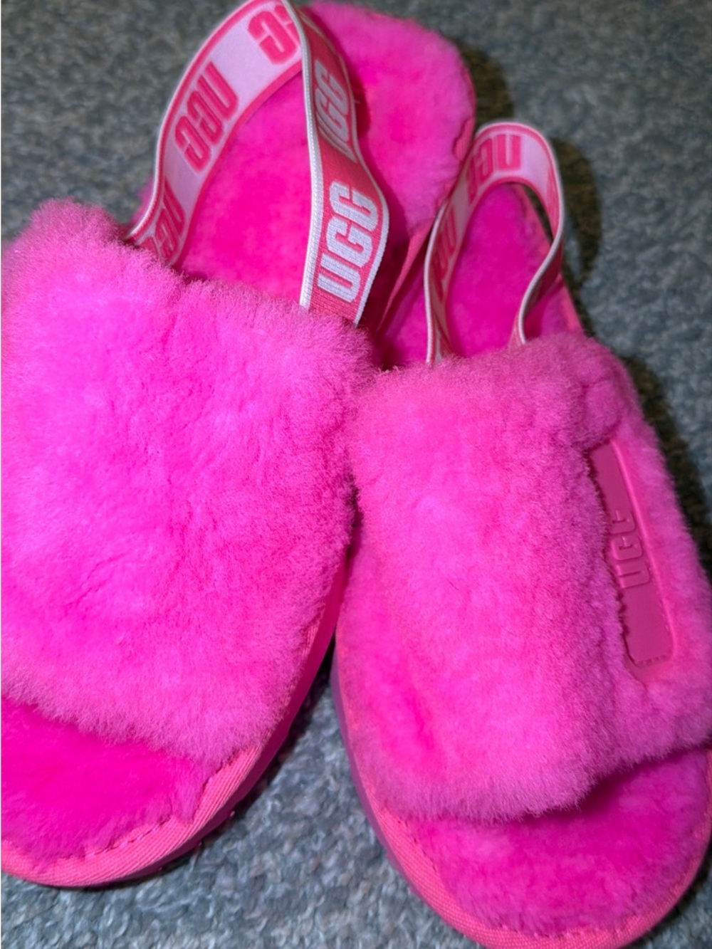 Ugg Disco Sheepskin Slides Women’s Taffy Pink - Picture 5 of 5